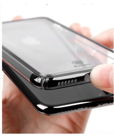 Ốp Lưng iPhone X iPhone 10 Viền Màu Lưng Trong Baseus Minju làm từ nhựa cứng cao cấp ,đàn hồi tốt , lắp đặt máy thoải mái có thiết kế mặt lưng trong suốt hoàn toàn lộ nguyên mặt lưng của máy
